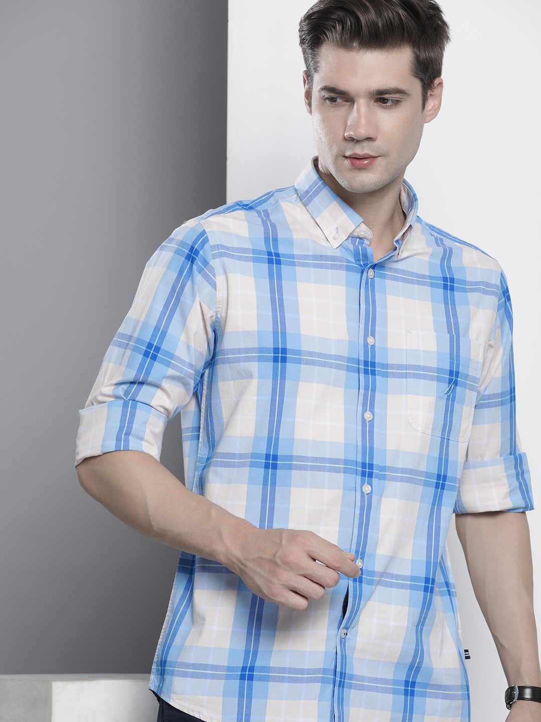 

Nautica Classic Checked Casual Shirt, Blue