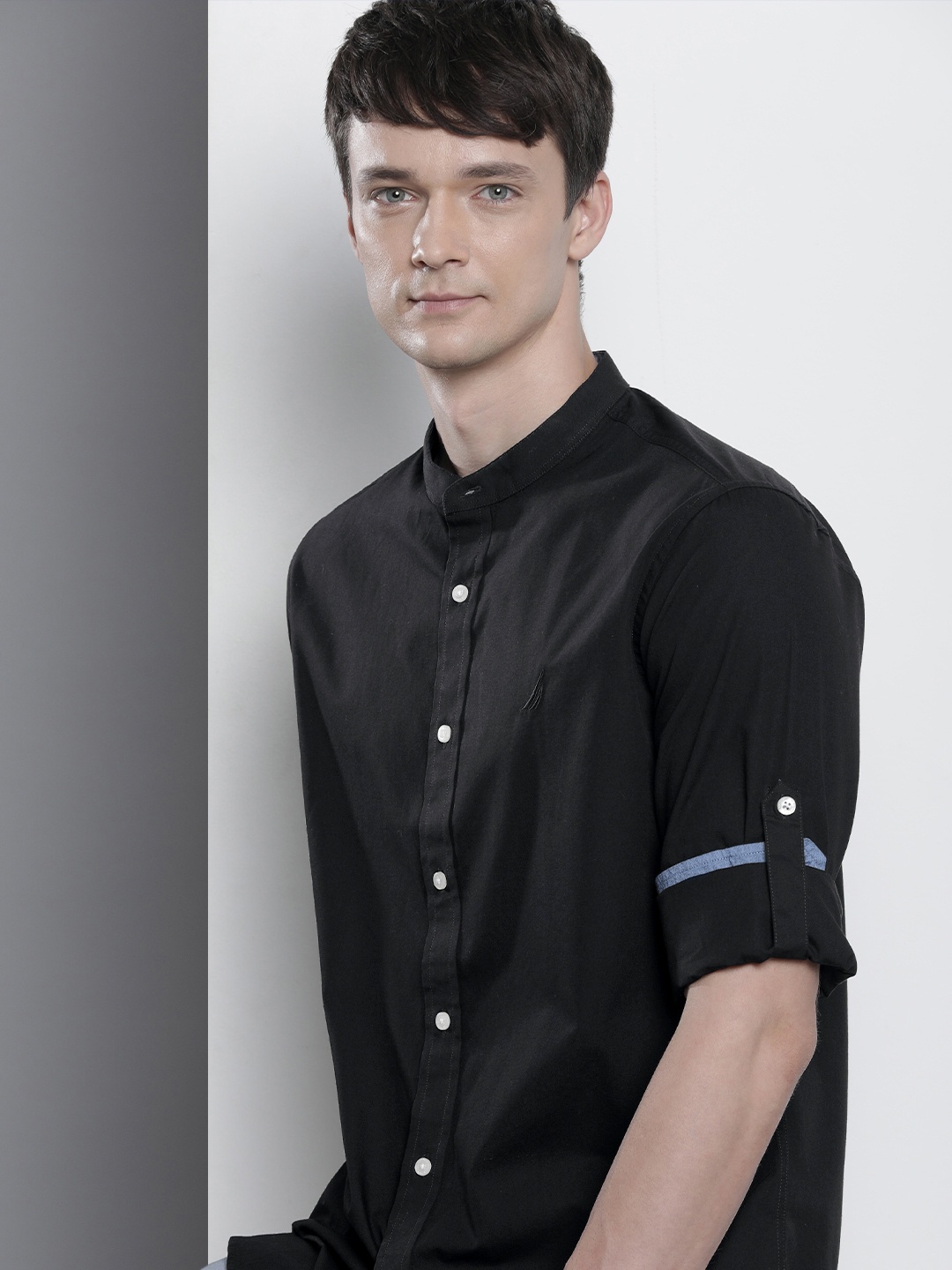 

Nautica Pure Cotton Slim Fit Casual Shirt, Black
