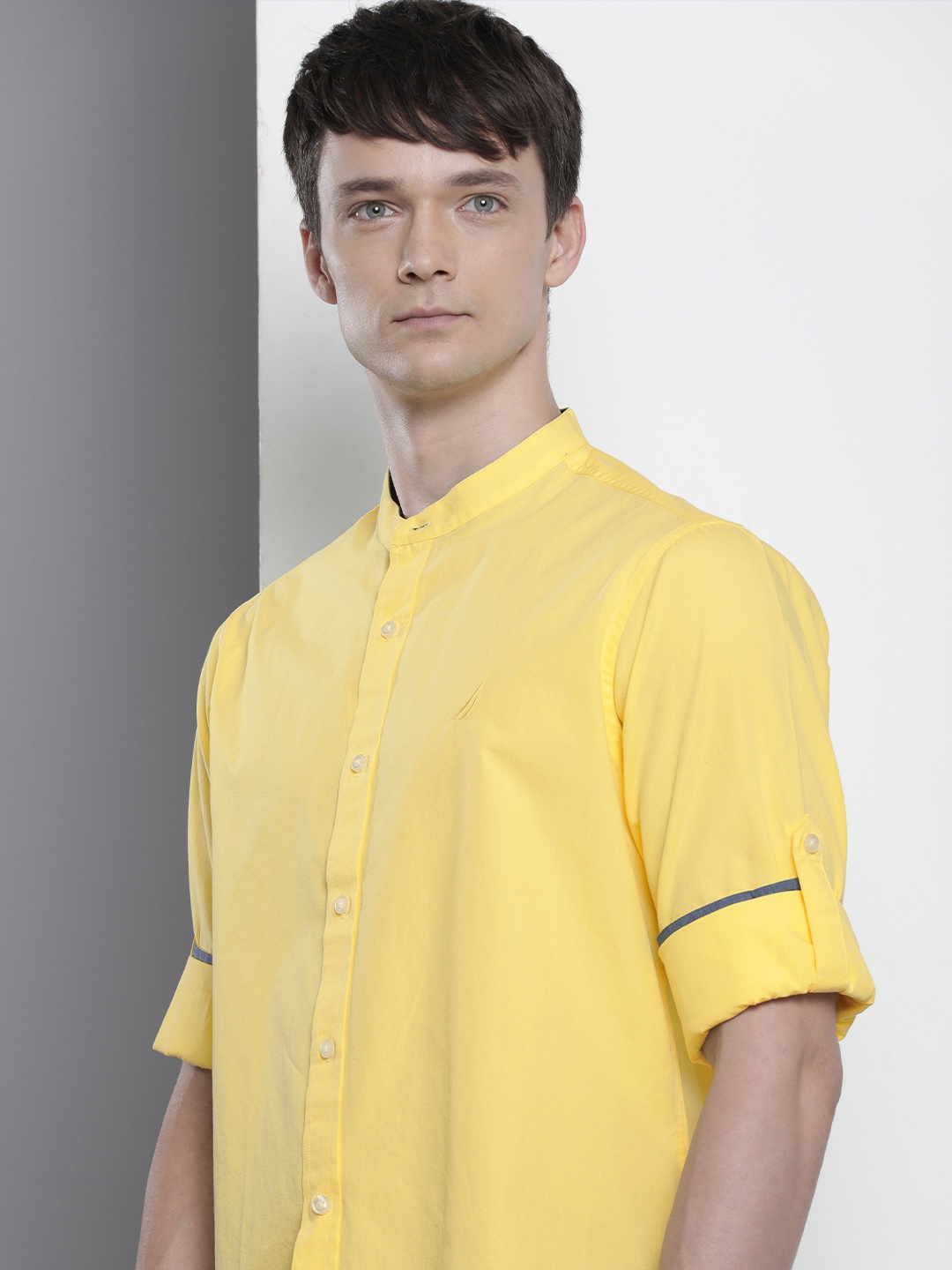 

Nautica Pure Cotton Slim Fit Casual Shirt, Yellow