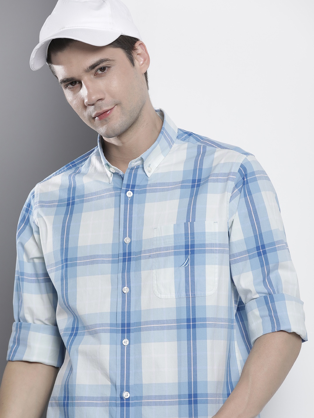 

Nautica Classic Checked Casual Shirt, Blue