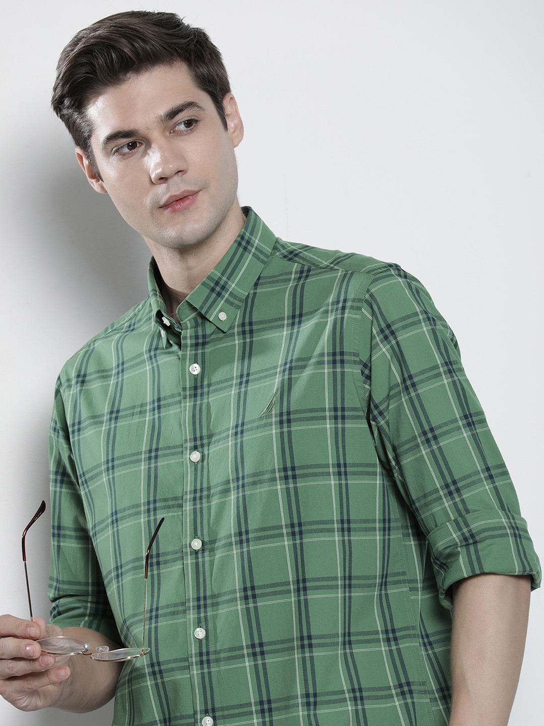 

Nautica Classic Fit Tartan Checked Casual Shirt, Olive