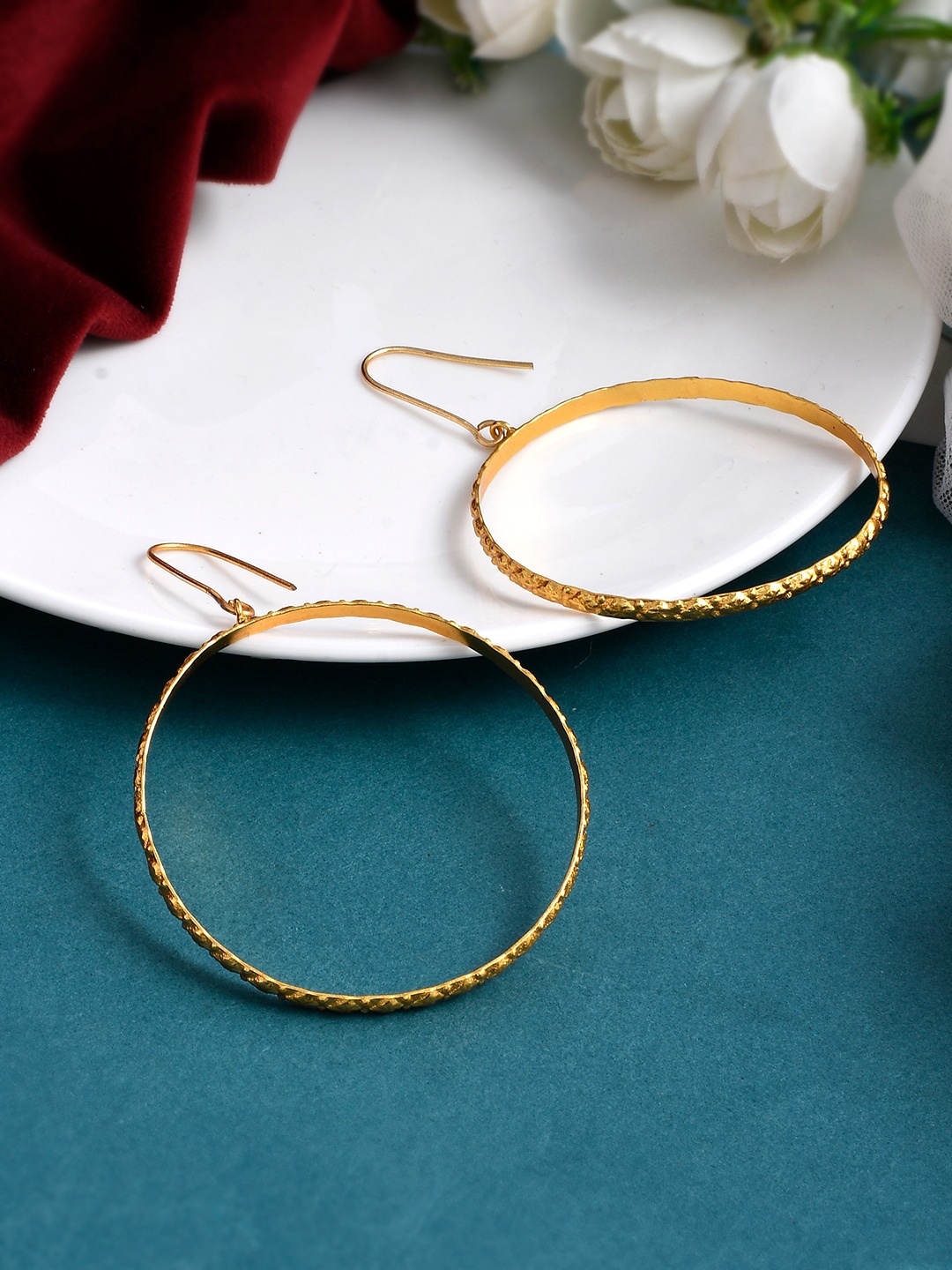 

Silvermerc Designs Gold-Toned Circular Hoop Earrings