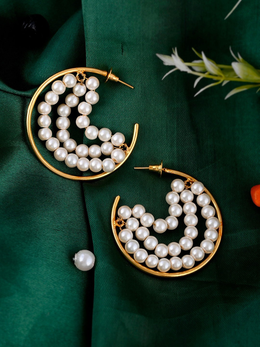 

Silvermerc Designs Gold-Plated Circular Drop Earrings
