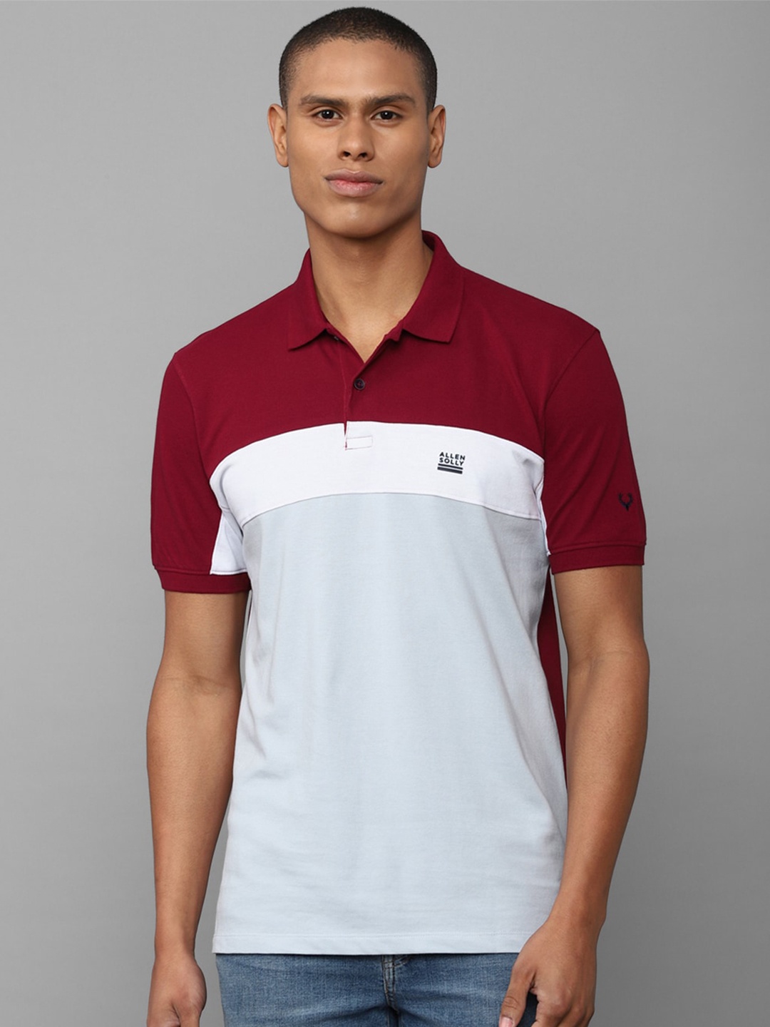

Allen Solly Men Polo Collar Cotton T-shirt, Maroon