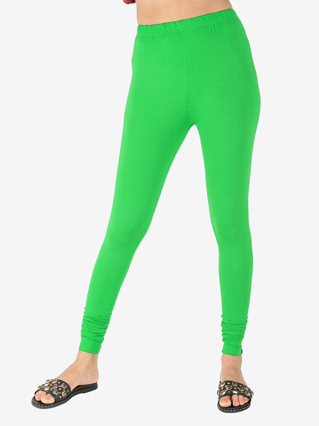 

indian flower Women Churidar Length Leggings, Green