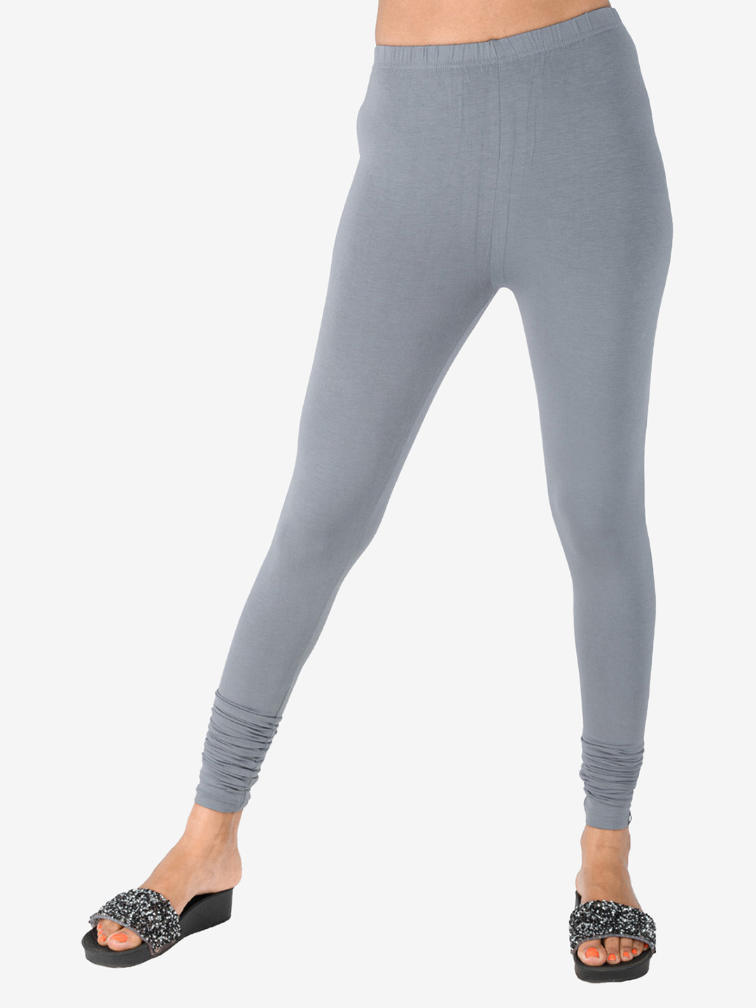 

indian flower Women Churidar Length Leggings, Grey