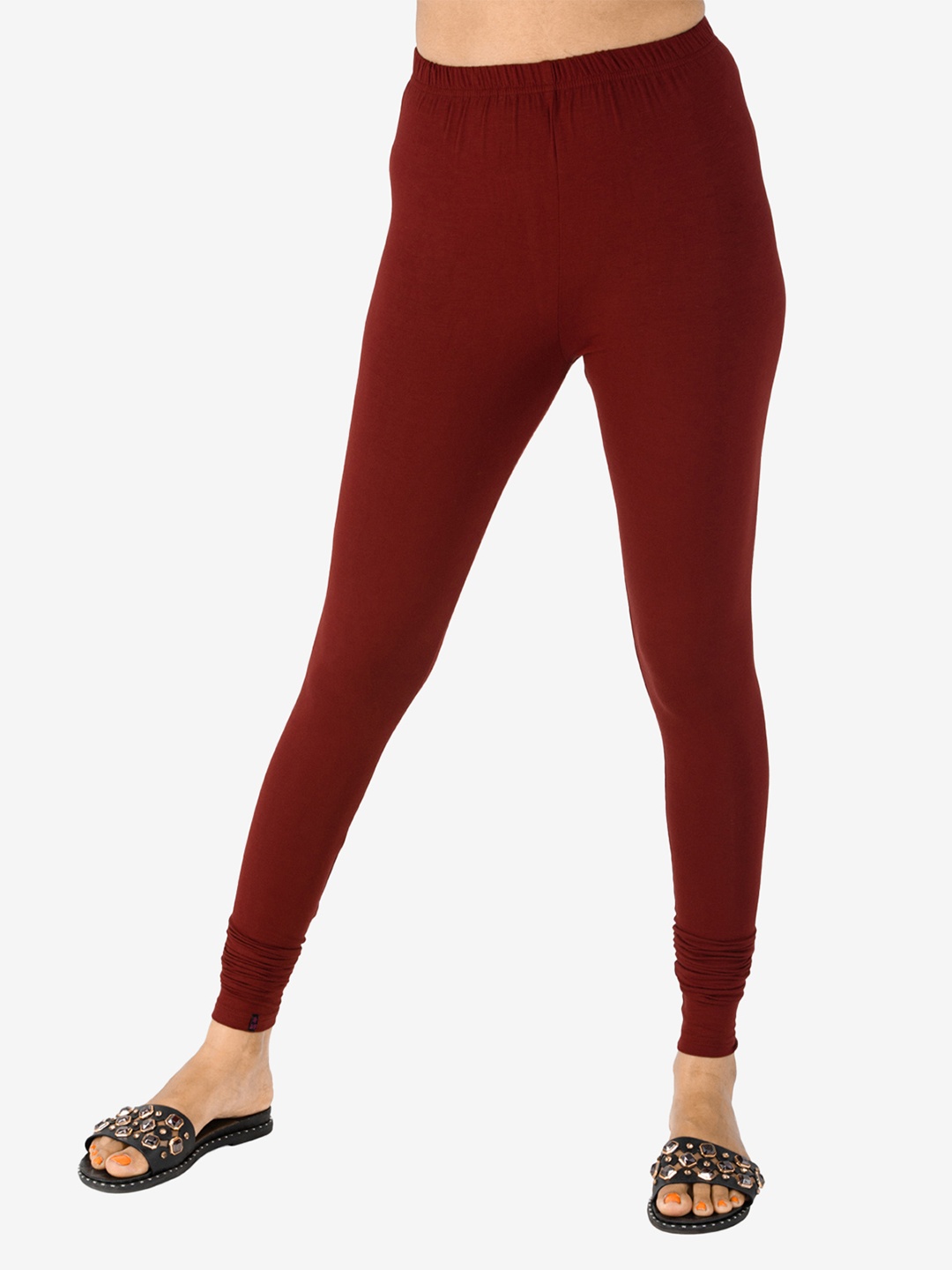 

indian flower Women Churidar Length Leggings, Maroon