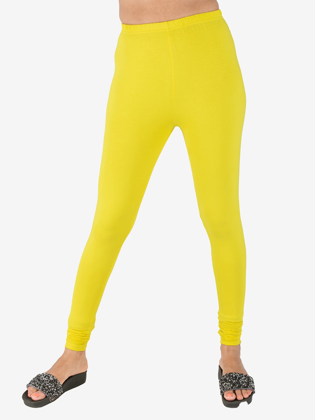 

indian flower Women Churidar Length Leggings, Yellow