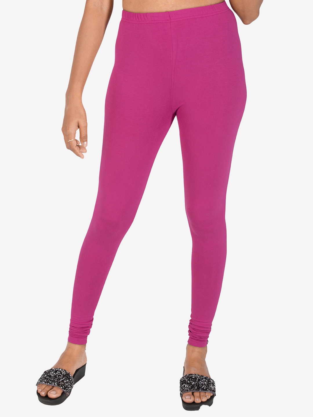

indian flower Women Churidar Length Leggings, Pink