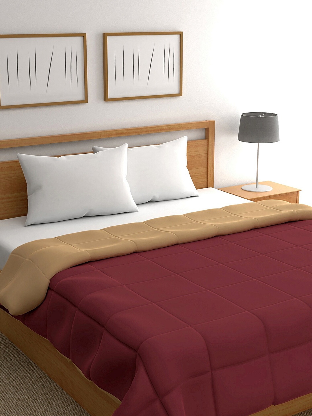 

Home Ecstasy Beige & Maroon 200 GSM Summer Double Bed Comforter