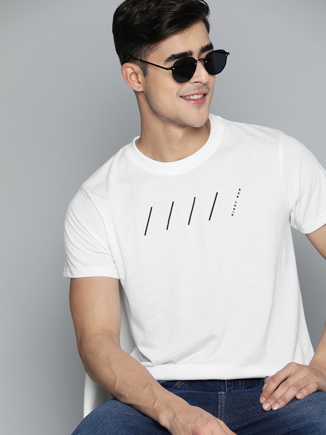

HERE&NOW Men Printed T-shirt, White