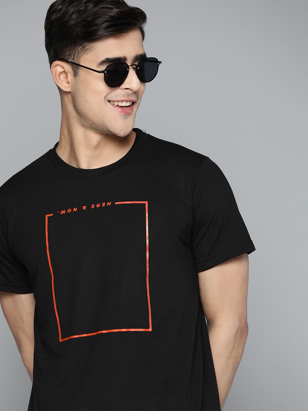 

HERE&NOW Men Printed T-shirt, Black