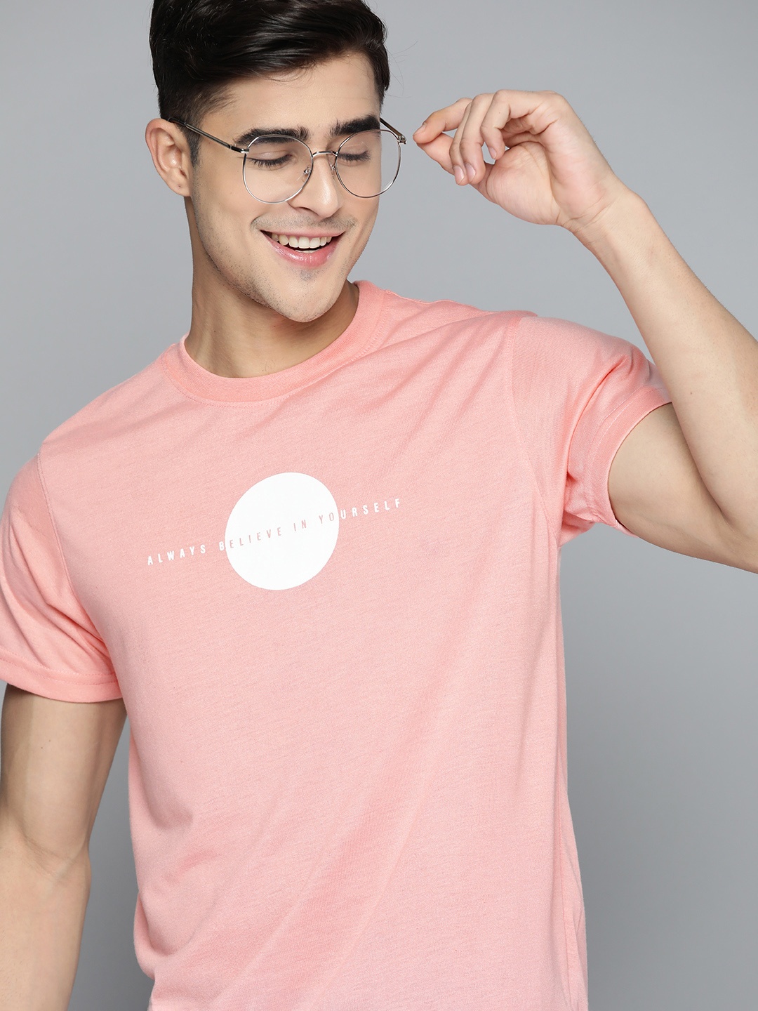 

HERE&NOW Men Printed T-shirt, Peach