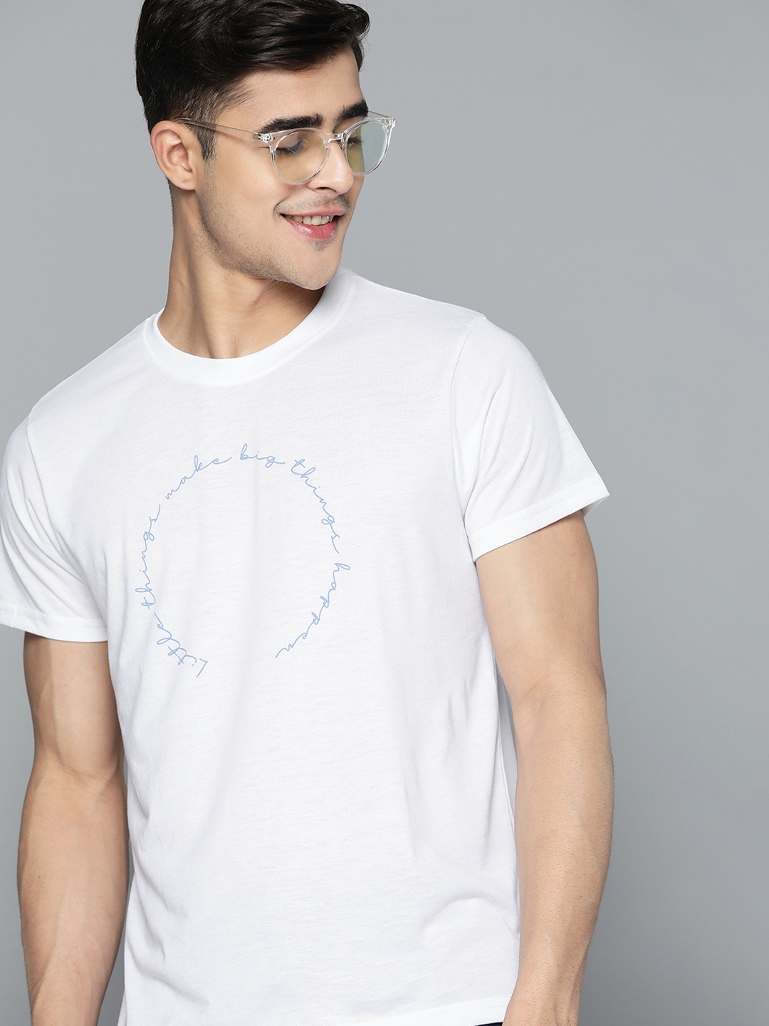 

HERE&NOW Men Typography Printed T-shirt, White