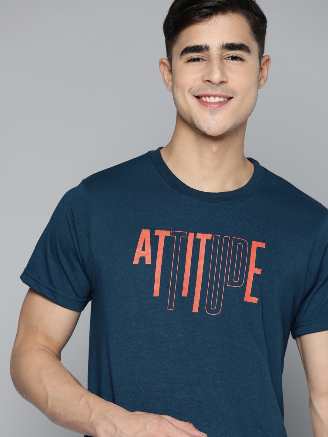 

HERE&NOW Men Typography Printed T-shirt, Teal