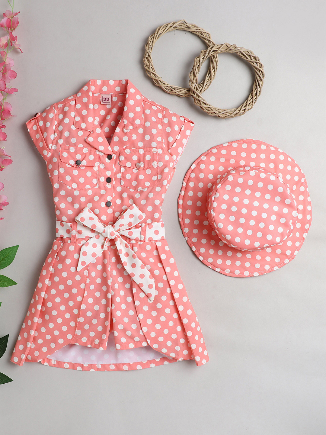 

The Magic Wand Girls Fit & Flare Dress, Peach