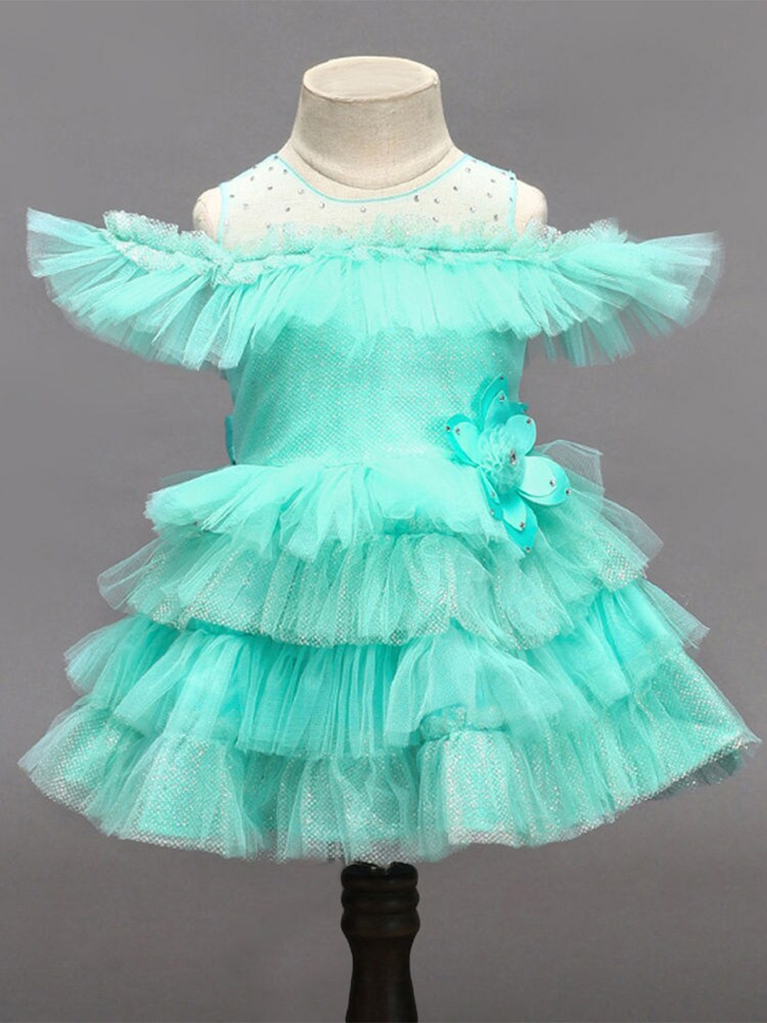 

The Magic Wand Girls Off-Shoulder Dress, Blue
