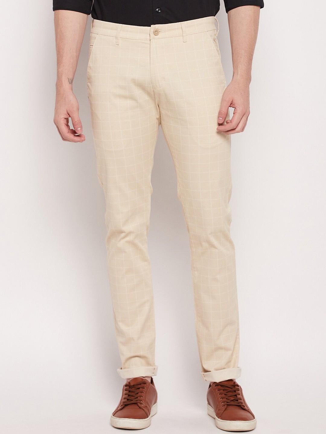 

Cantabil Men Cotton Trousers, Beige