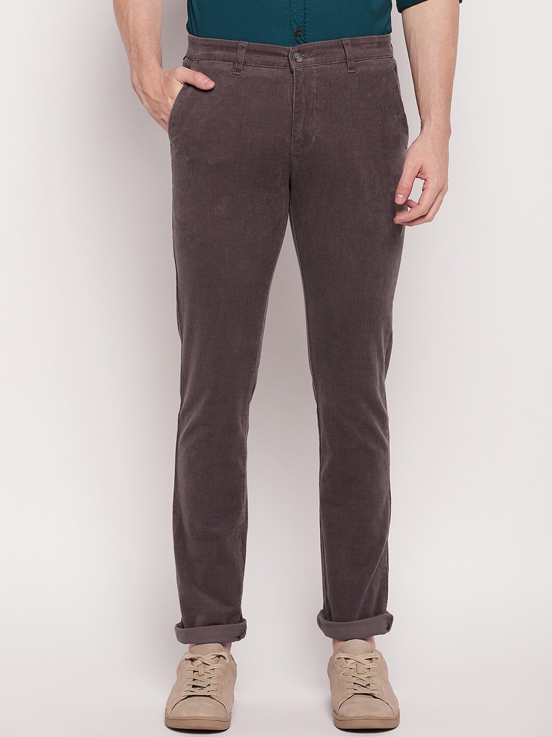 

Cantabil Men Regular Trousers, Grey