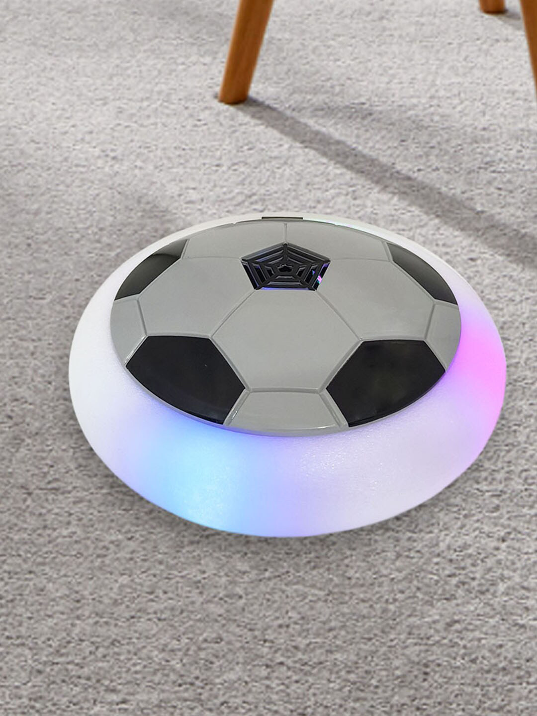 

WEMBLEY Grey Hover Football Soccer Disc Pneumatic Indoor Ball Toy with Lights