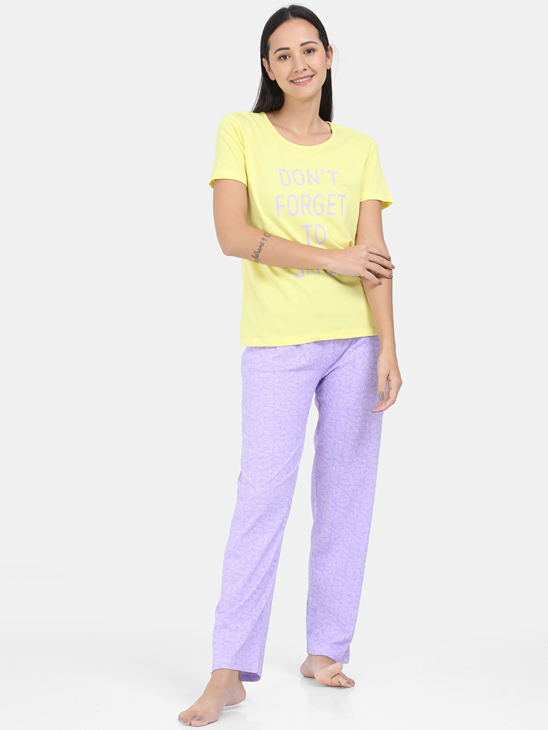 

ARDEUR Women Printed Night suit, Yellow