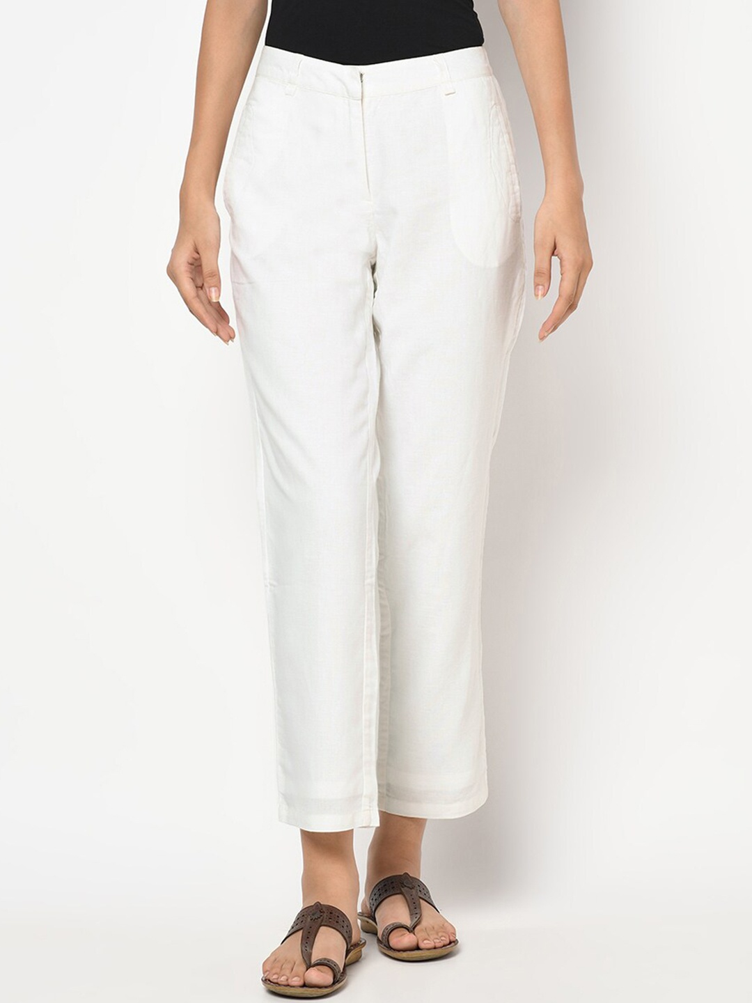 

Fabindia Women Cotton Trousers, White