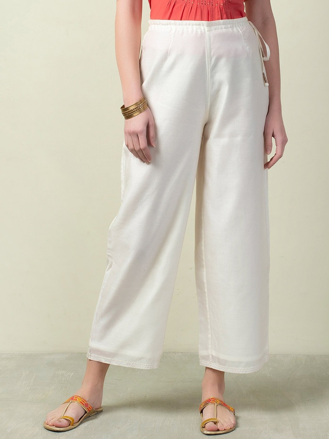 

Fabindia Women Cotton Trousers, Off white