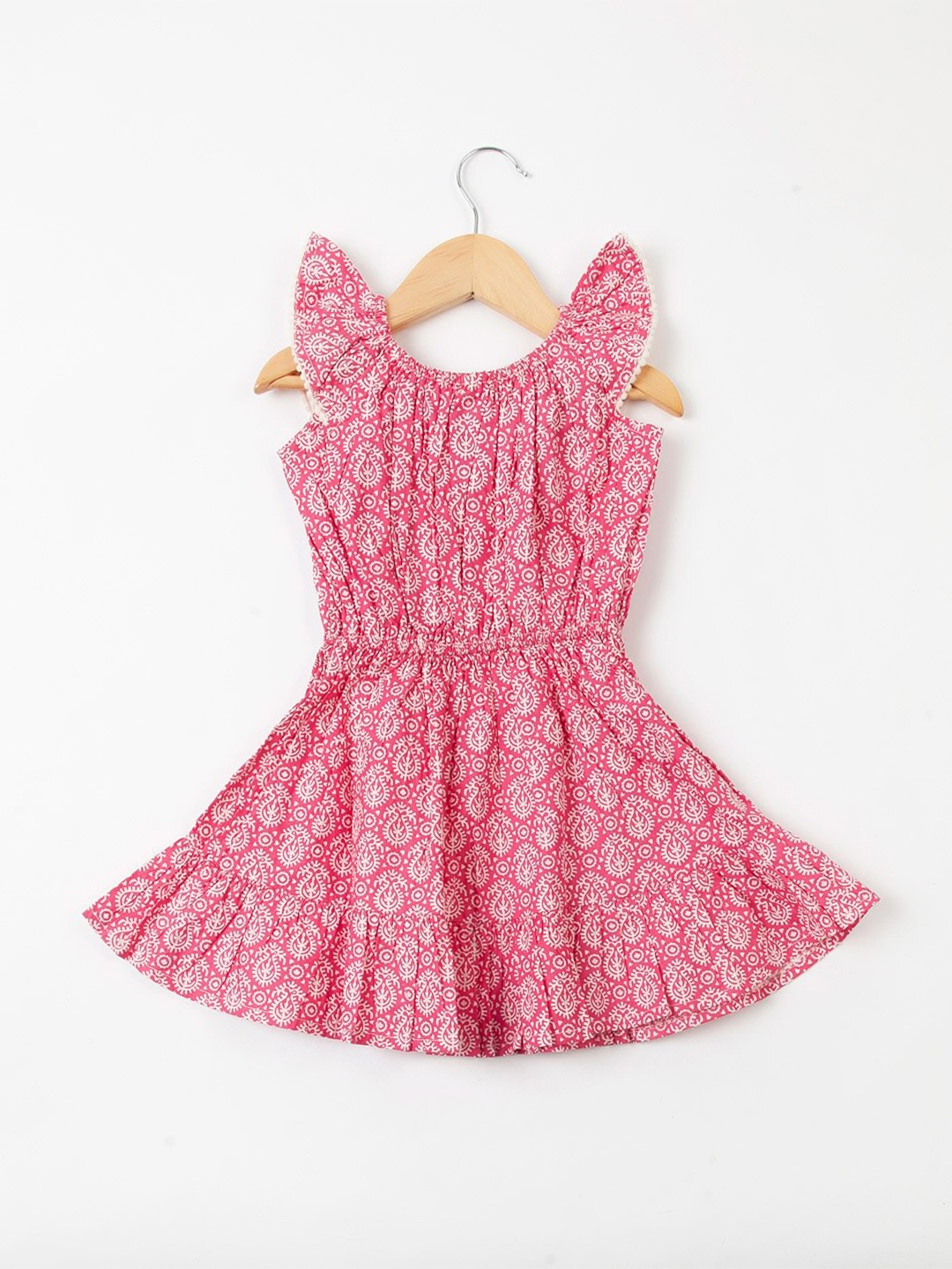 

Fabindia Girls Floral Printed Cotton Dress, Pink