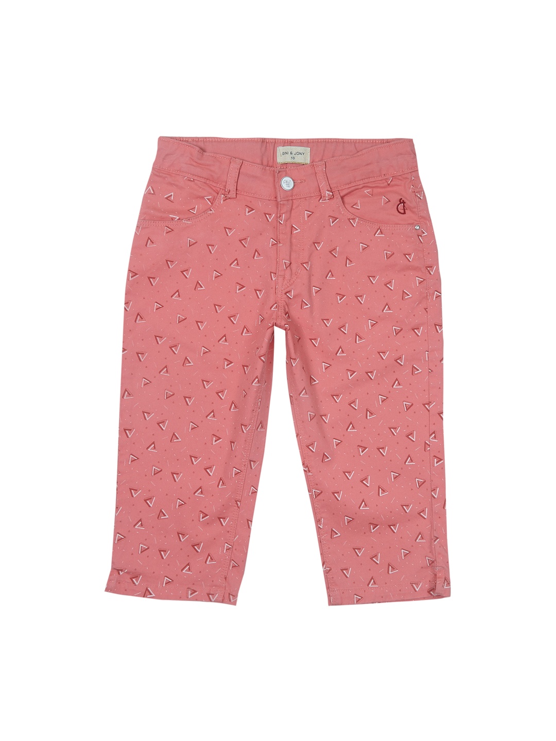 

Gini and Jony Girls Pink Printed Regular Fit Capris