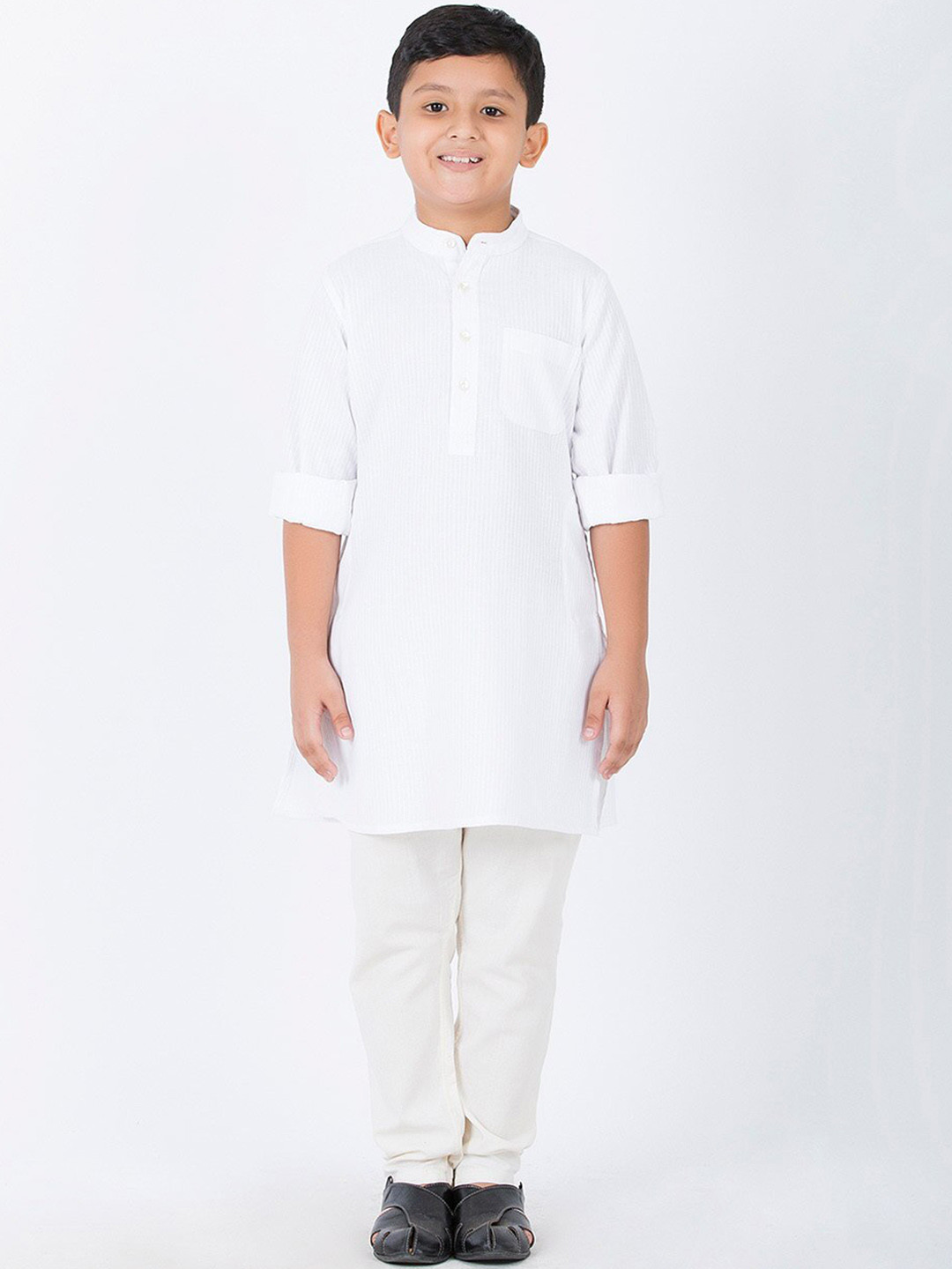 

Fabindia Boys Mandarin Collar Kurta, White