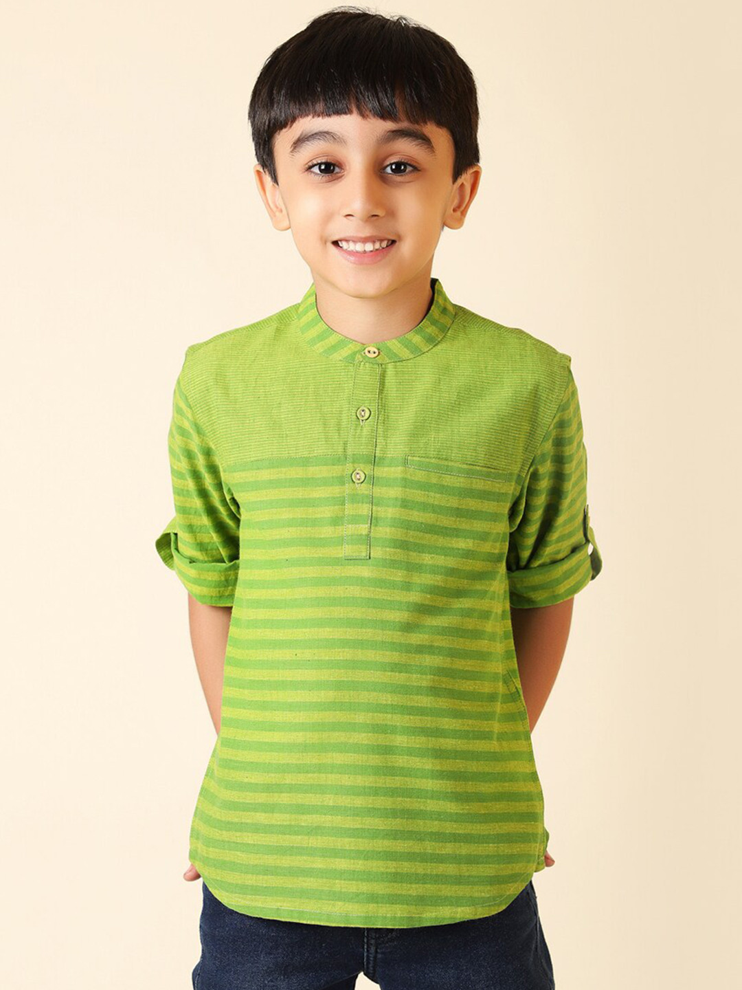 

Fabindia Boys Printed Kurta, Green