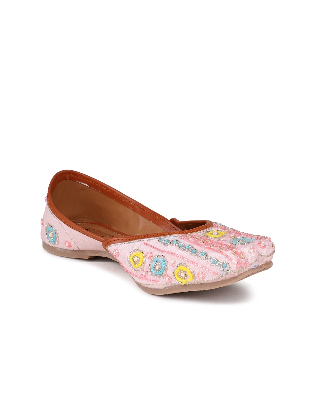 

The Desi Dulhan Women Embroidered Ethnic Mojaris, Pink
