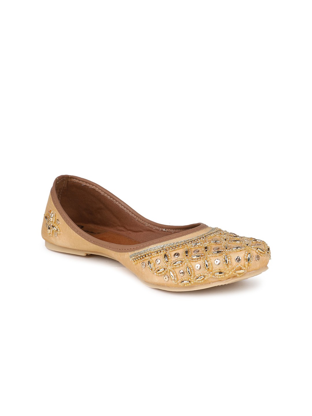 

The Desi Dulhan Women Embellished Ethnic Mojaris, Gold