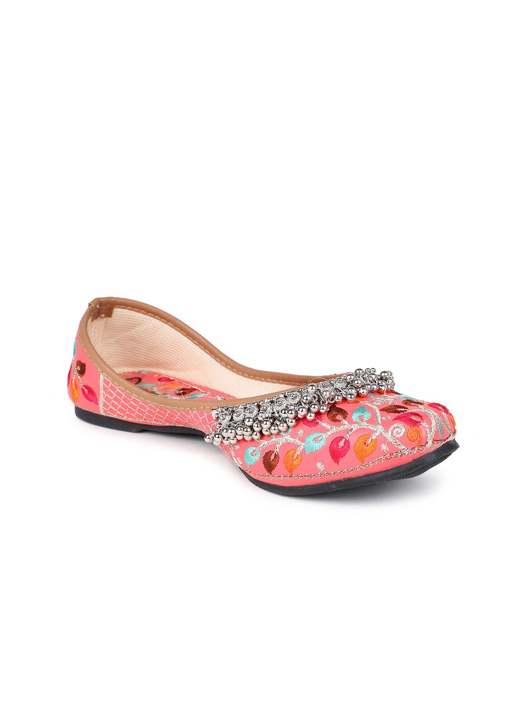 

The Desi Dulhan Women Embroidered Ethnic Mojaris, Pink