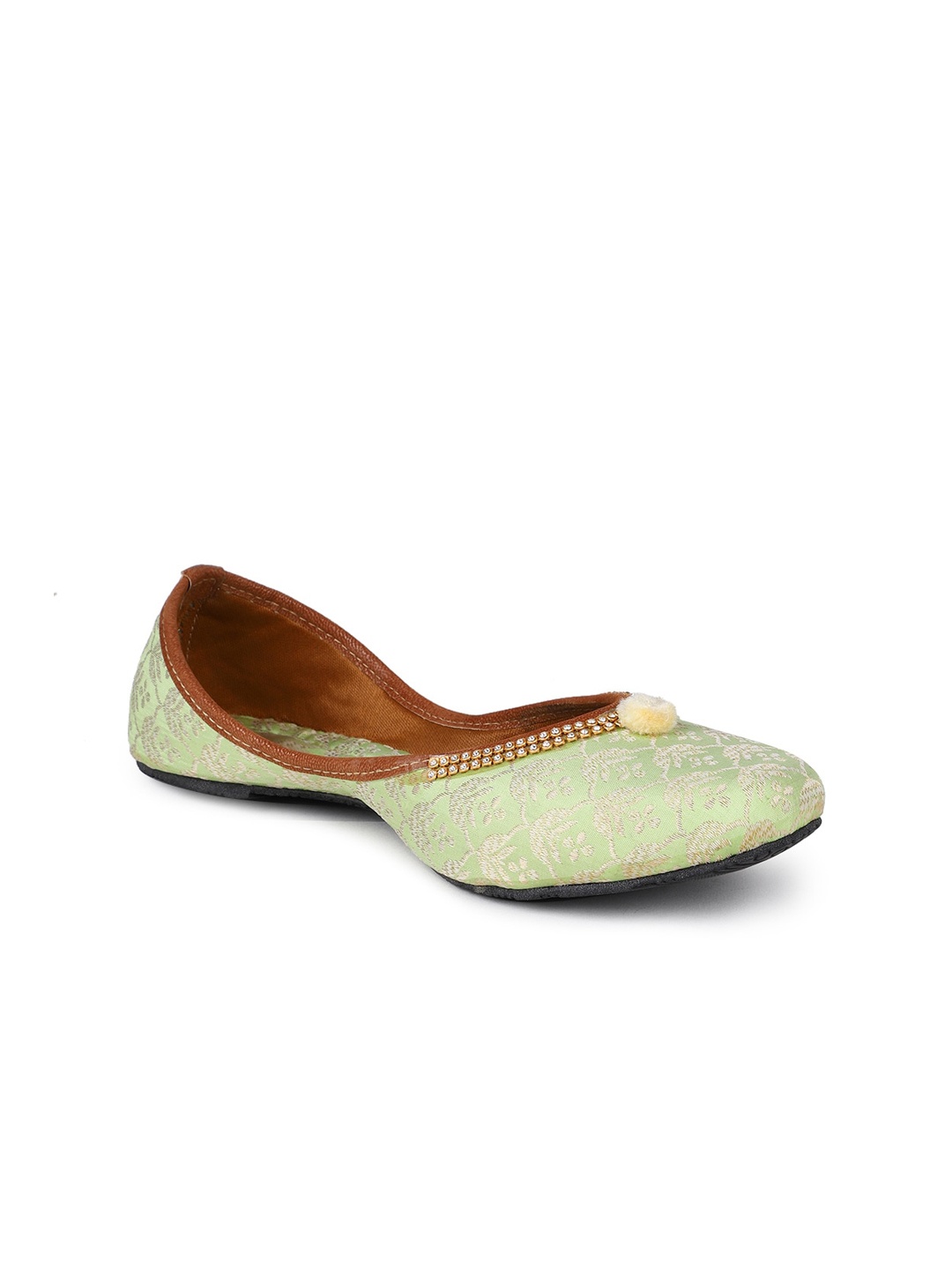 

The Desi Dulhan Women Embroidered Ethnic Mojaris, Sea green