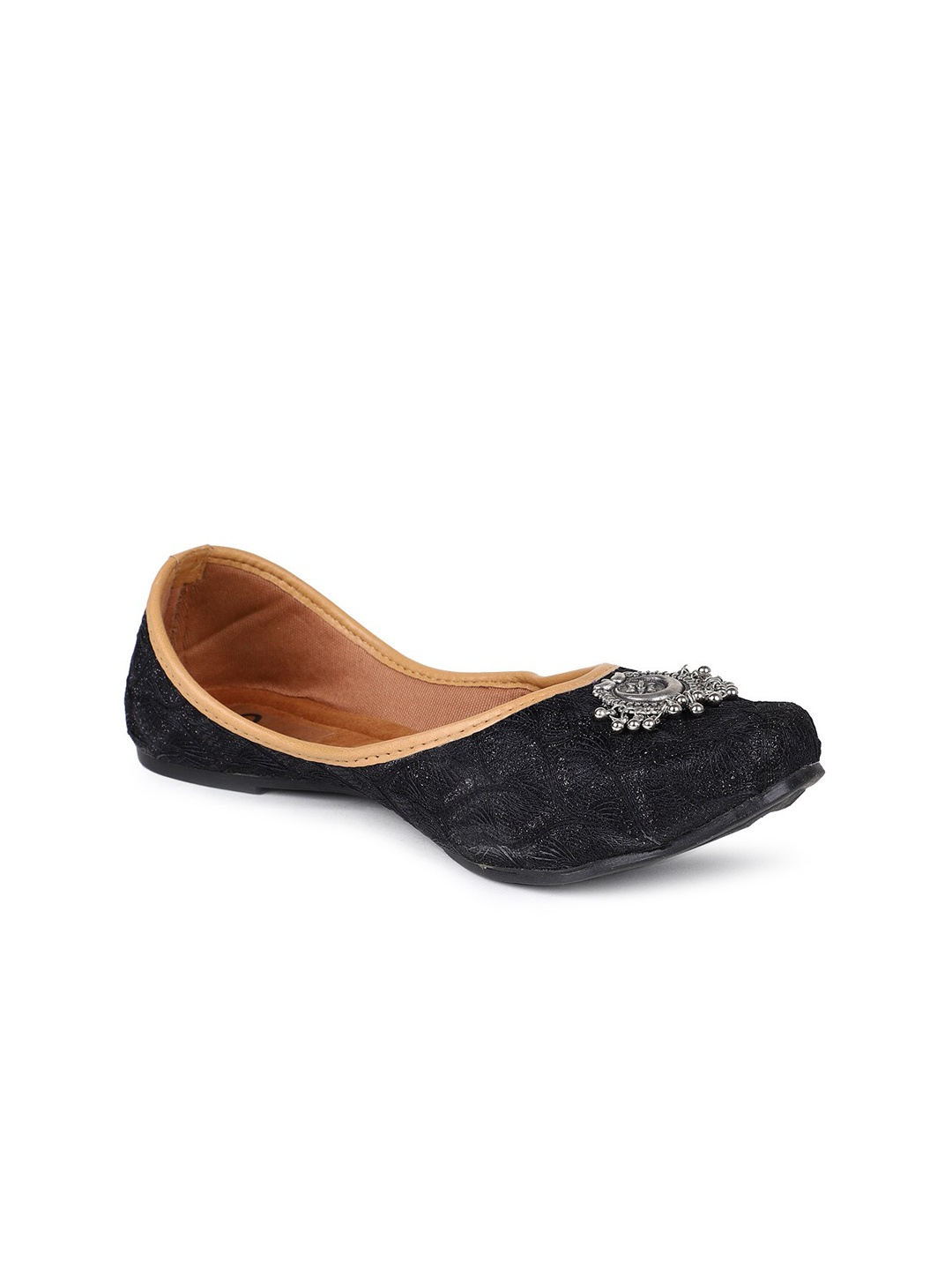 

The Desi Dulhan Women Embellished Ethnic Mojaris, Black