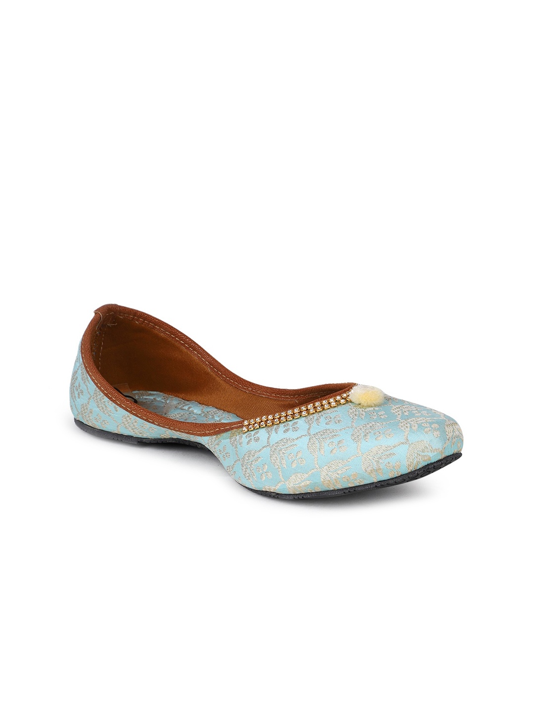 

The Desi Dulhan Women Embellished Ethnic Mojaris, Turquoise blue