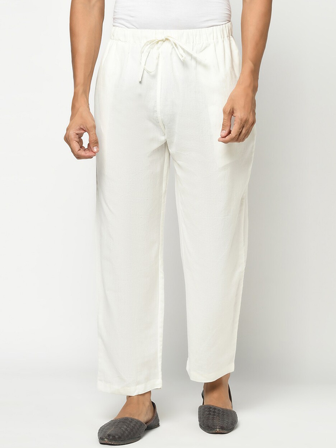 

Fabindia Men Cotton Drawstring Pyjamas, Off white