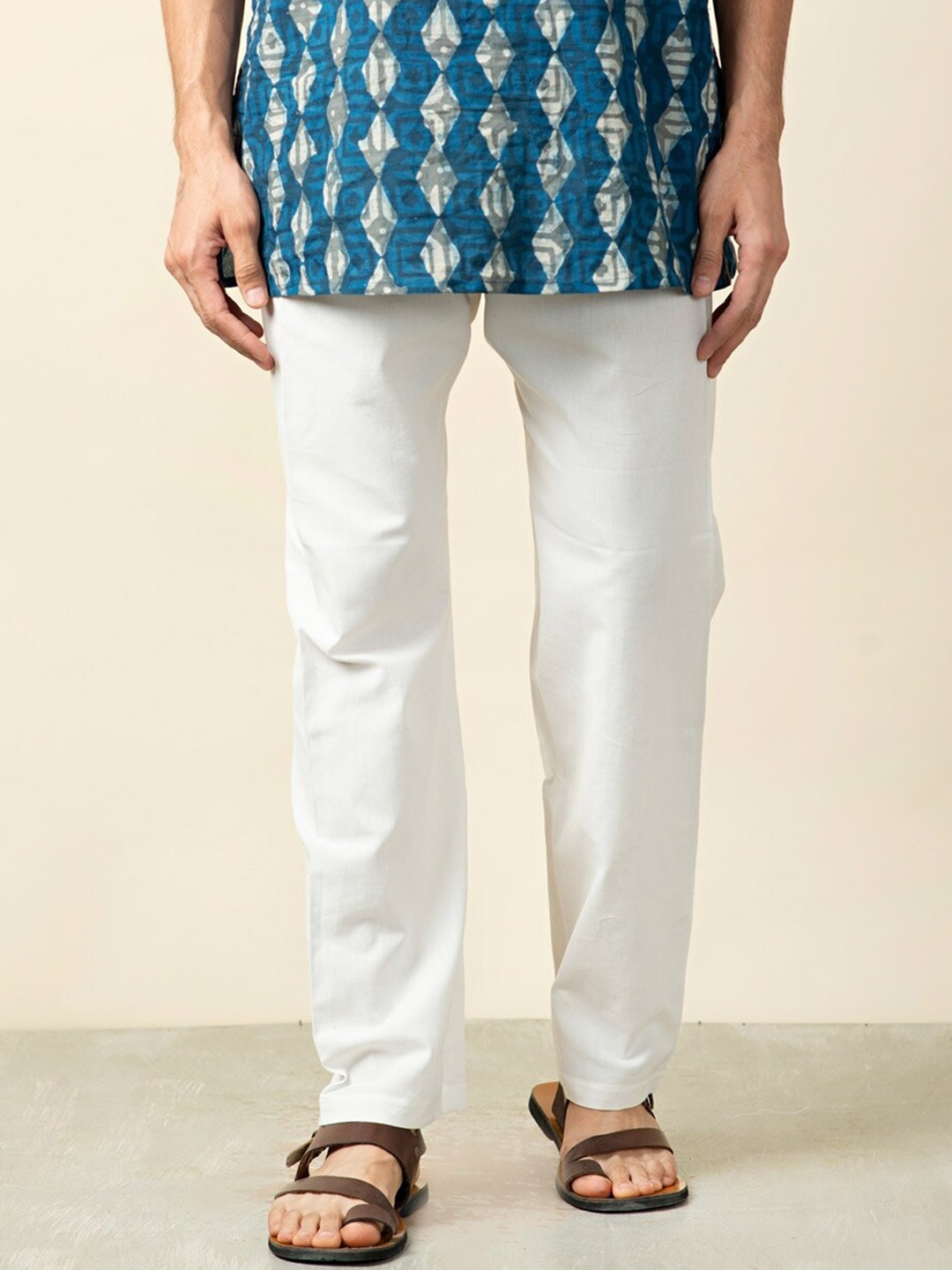 

Fabindia Men Cotton Pyjamas, Off white