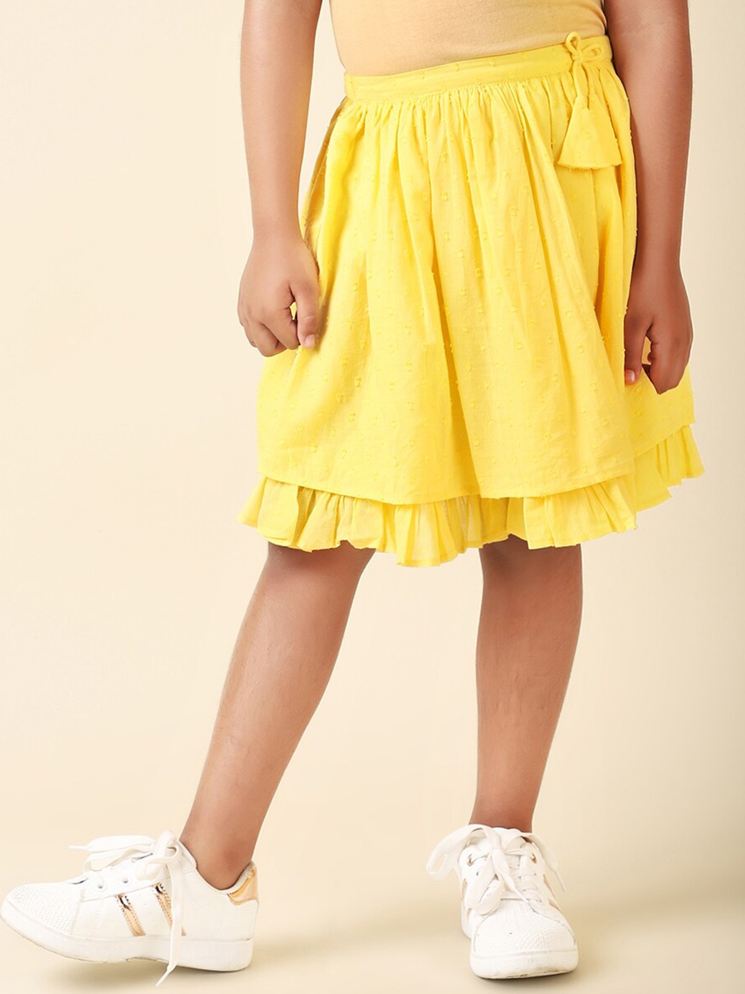 

Fabindia Girls A-Line Cotton Skirt, Yellow
