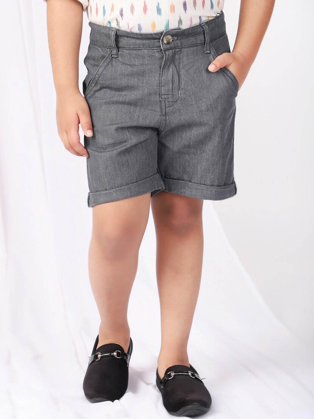 

Fabindia Boys Cotton Shorts, Grey