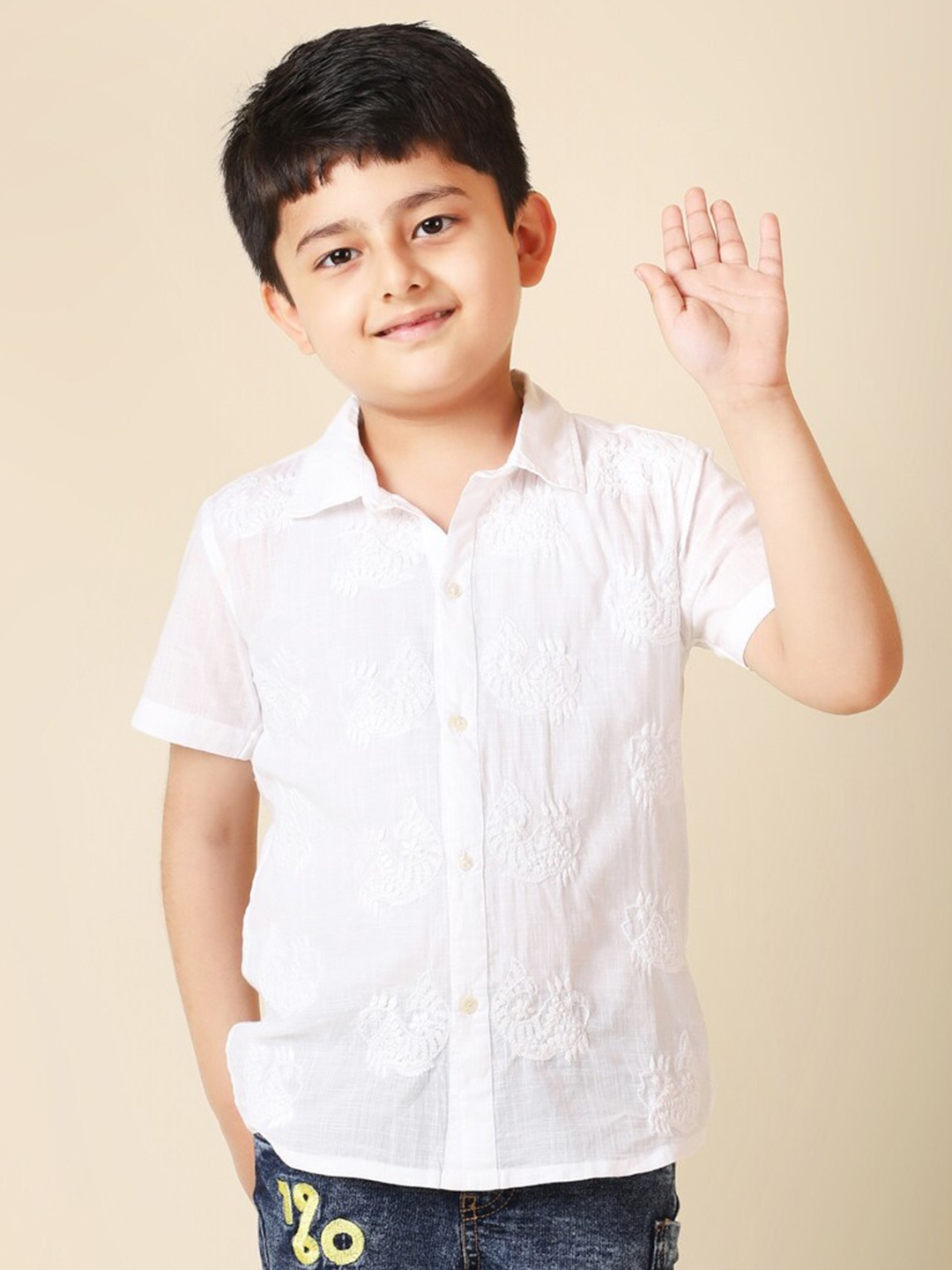 

Fabindia Boys Cotton Casual Shirt, White