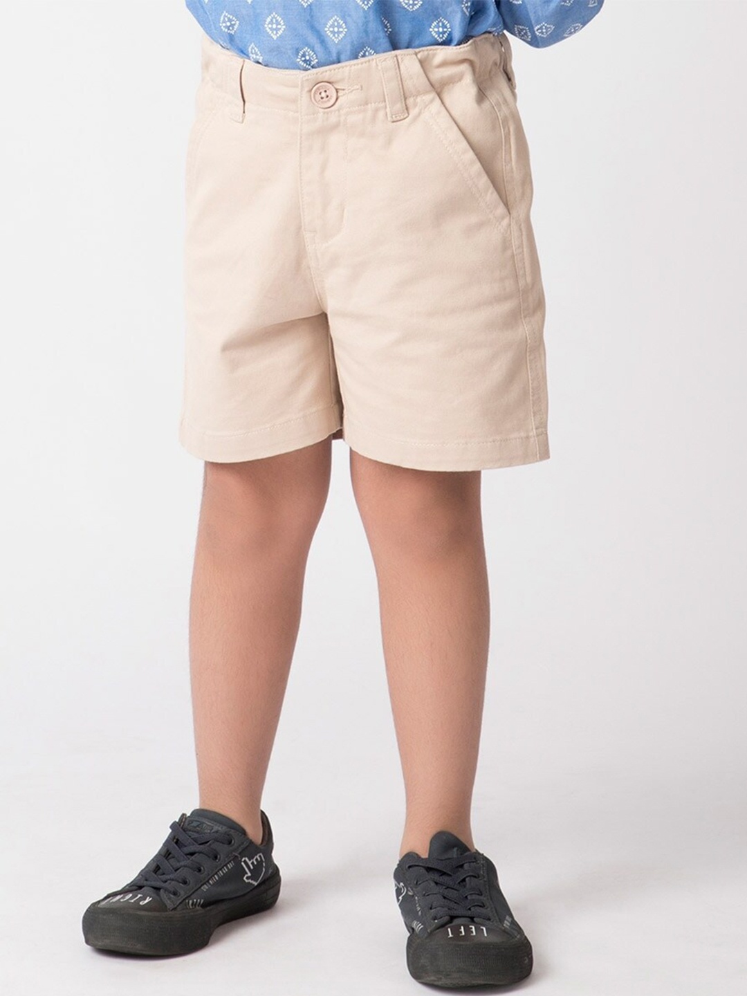 

Fabindia Boys Twill Weave Shorts, Beige