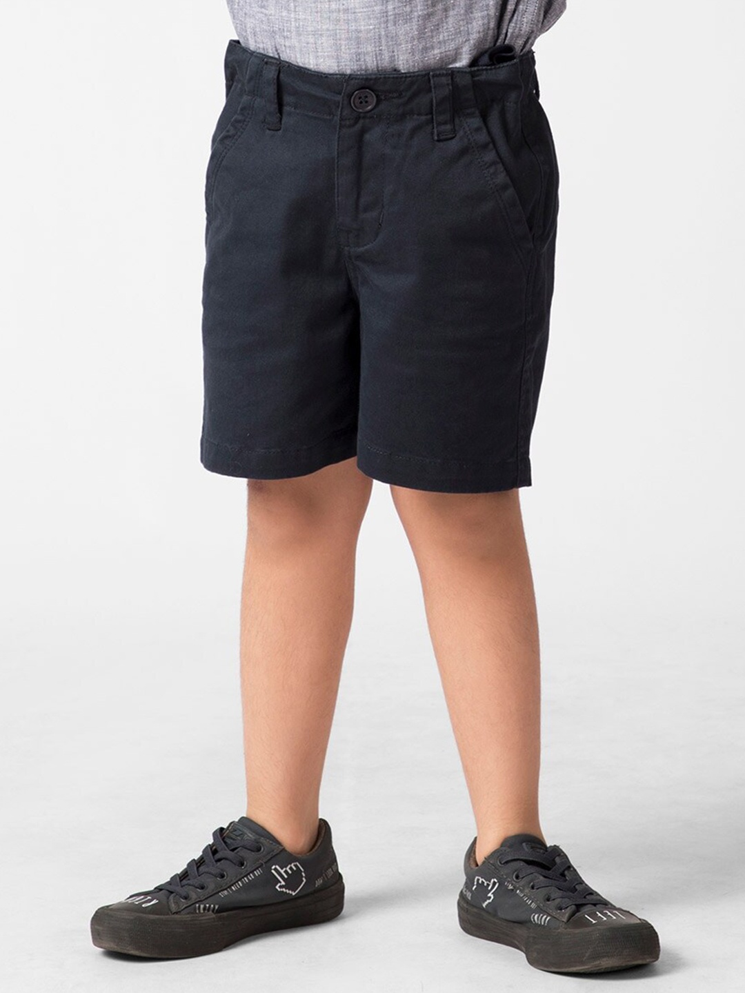 

Fabindia Boys Twill Weave Shorts, Navy blue