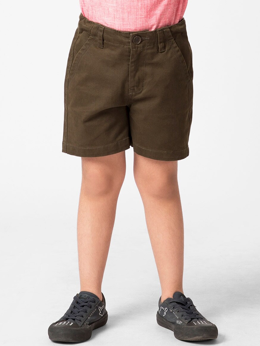 

Fabindia Boys Twill Weave Shorts, Brown