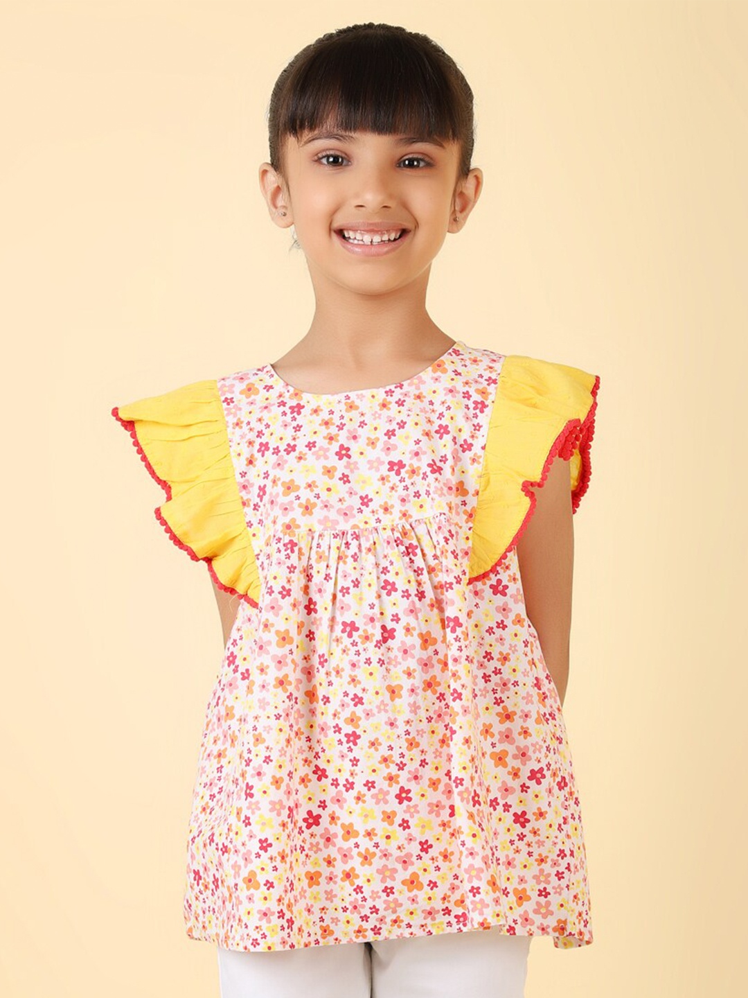 

Fabindia Floral Print Top, Red