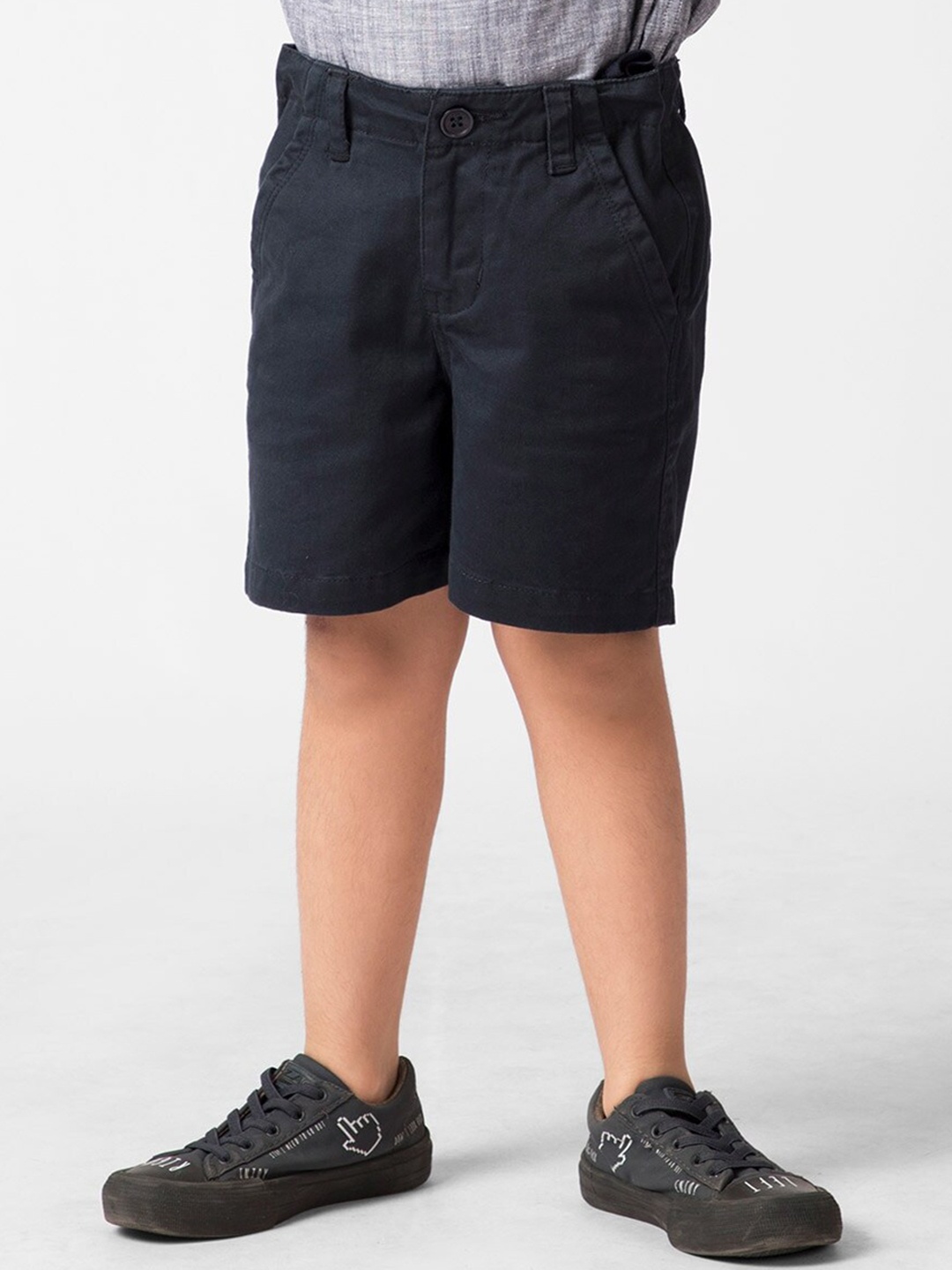 

Fabindia Boys Twill Weave Shorts, Navy blue