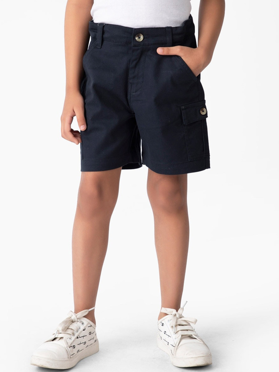 

Fabindia Boys Cotton Shorts, Navy blue