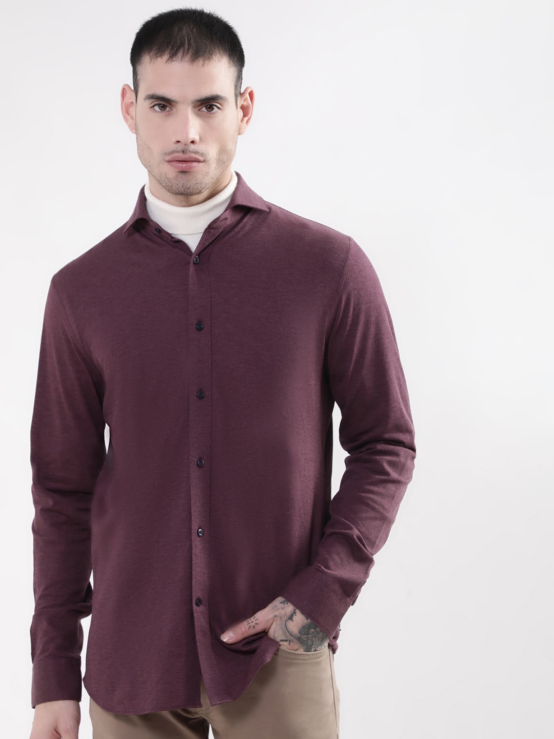 

Matinique Men Cotton Casual Shirt, Purple