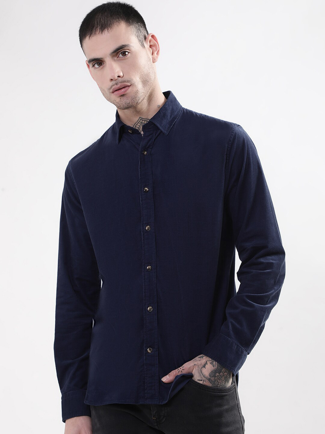 

Matinique Men Cotton Casual Shirt, Navy blue